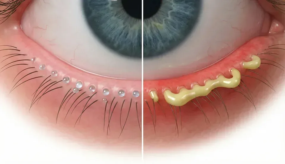 Comparison of clear meibum versus thickened oil from meibomian gland dysfunction.